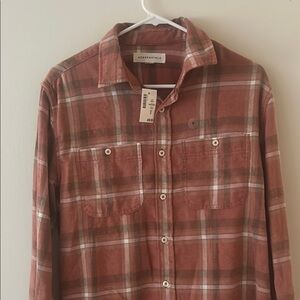Aeropostale Men's Rust Plaid Button Down Shirt. New with tags.